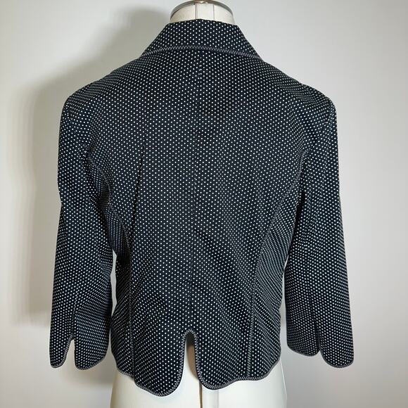 Ruby Rd Black/White Polka Dot 3/4 Sleeve Blazer Suit Jacket Career Womens Sz 12 - Picture 5 of 12